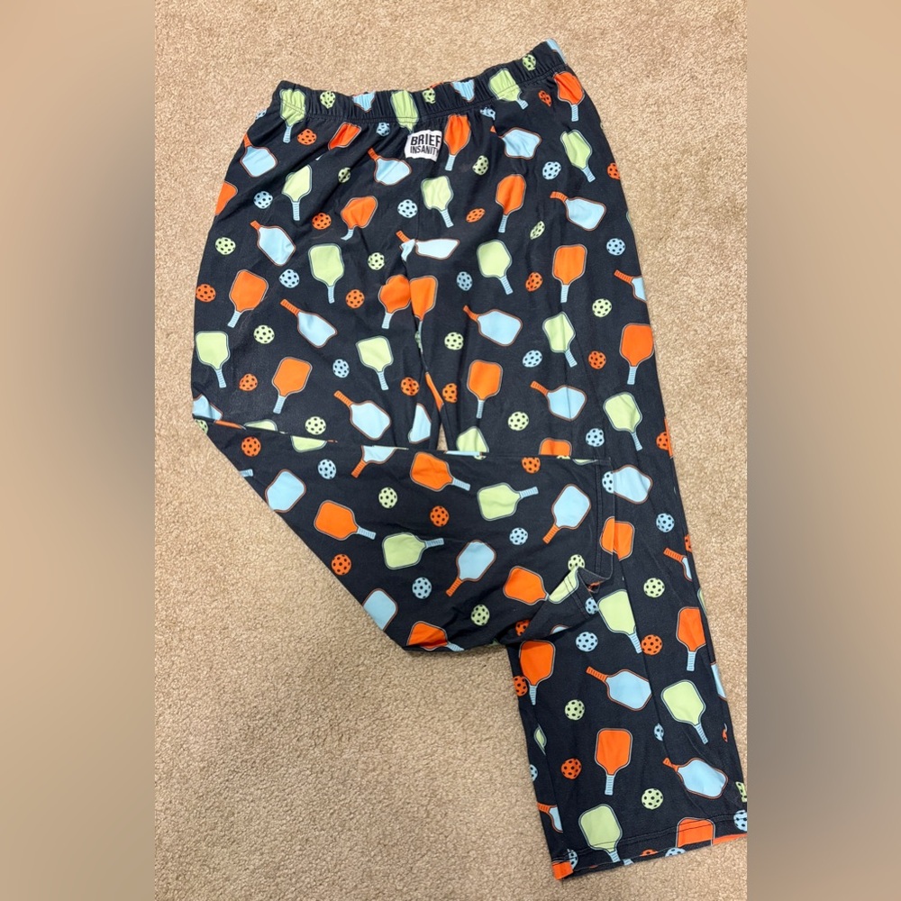 Pickleball Patterned Men's Lounge Pants PJs Sz L